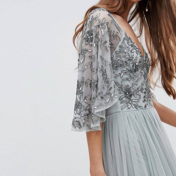 maya cape maxi dress